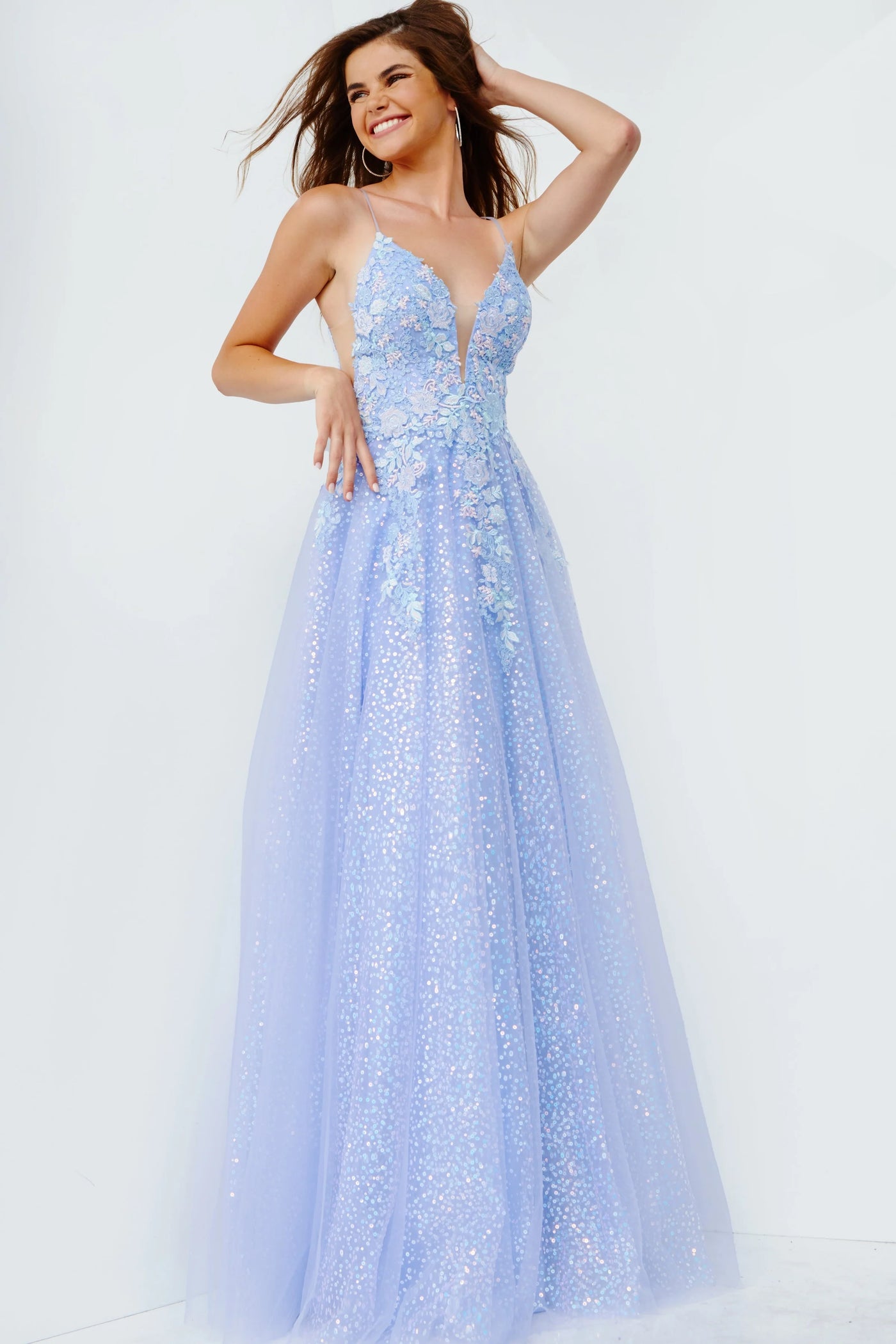 Jovani Periwinkle Tulle 07252A