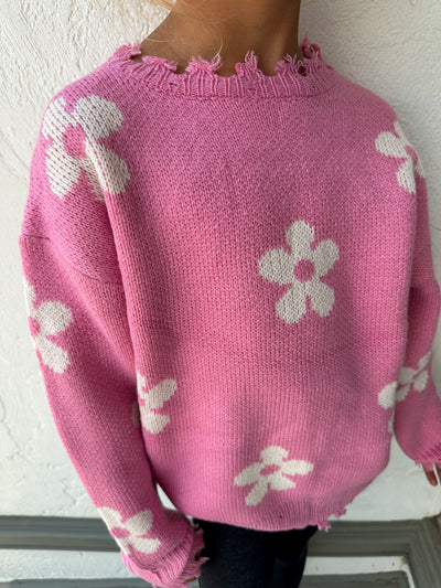 Girls Flower Power Sweater