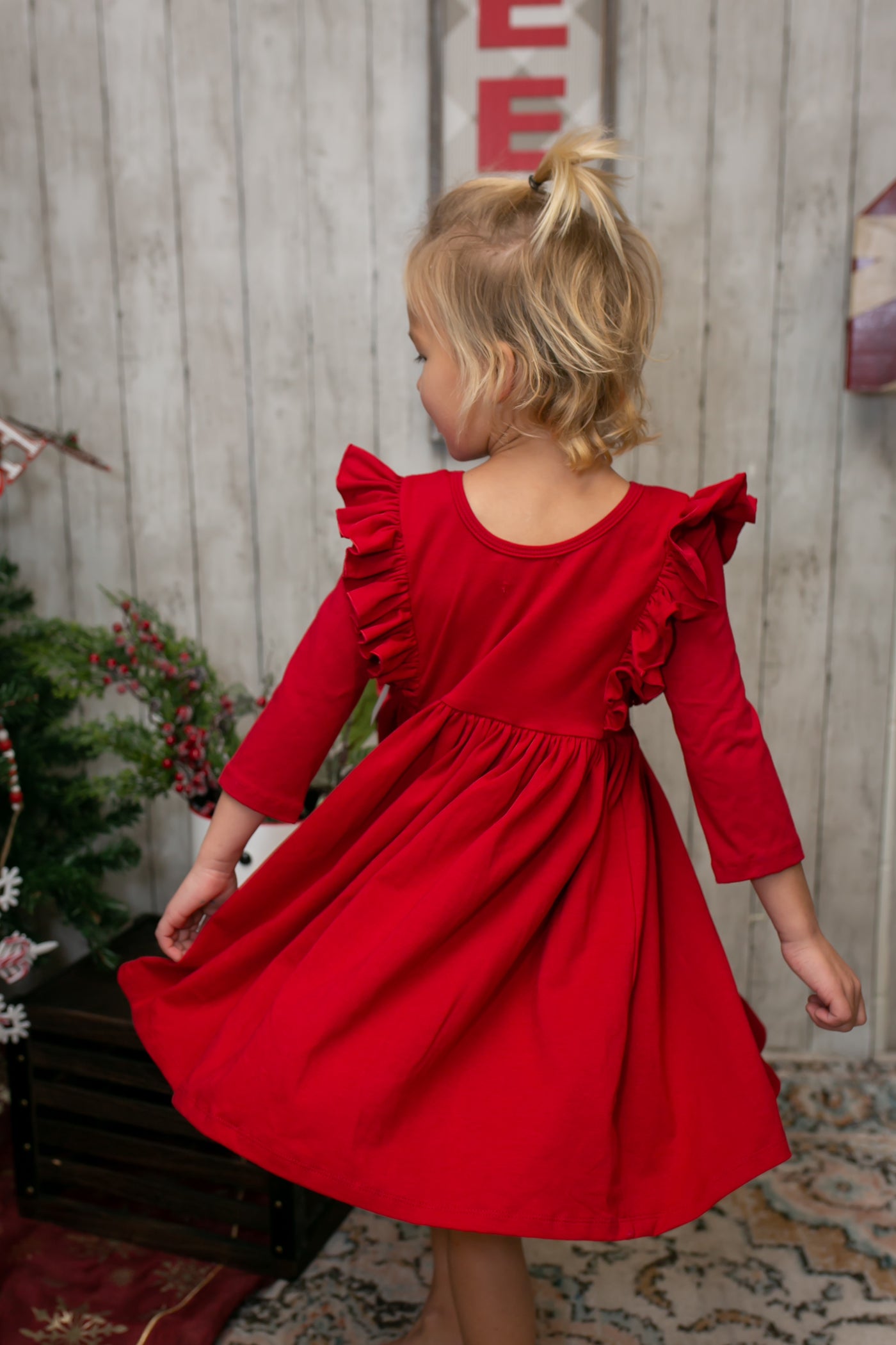 Little Girls Scarlet Ruffle dress