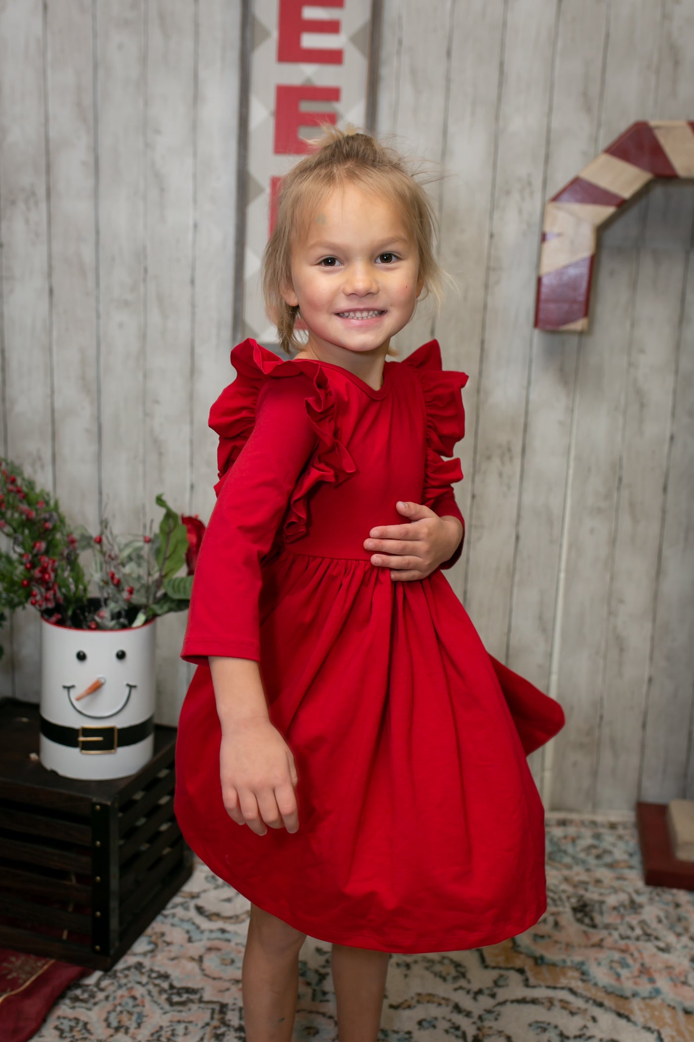 Little Girls Scarlet Ruffle dress